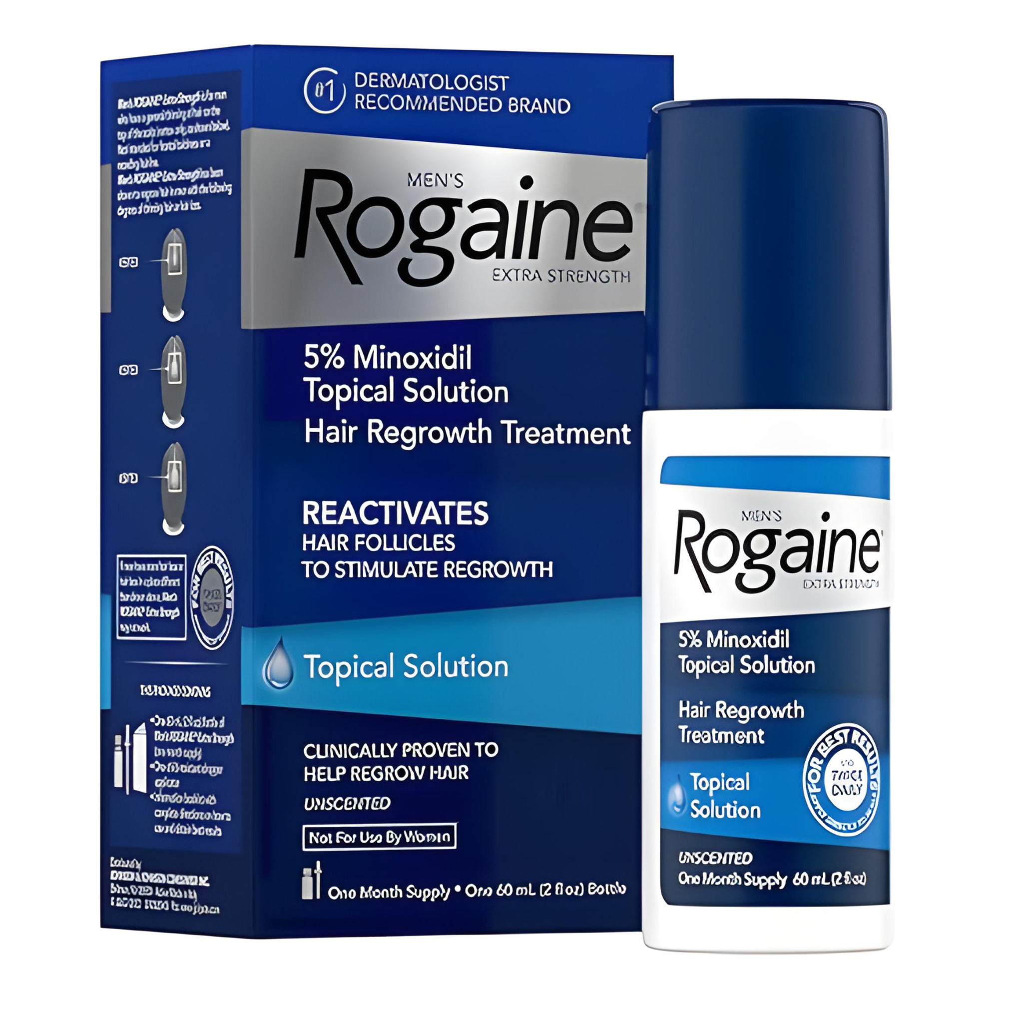 Rogaine Men's Extra Strength 5% Minoxidil Topical Solution Hair Regrowth Treatment