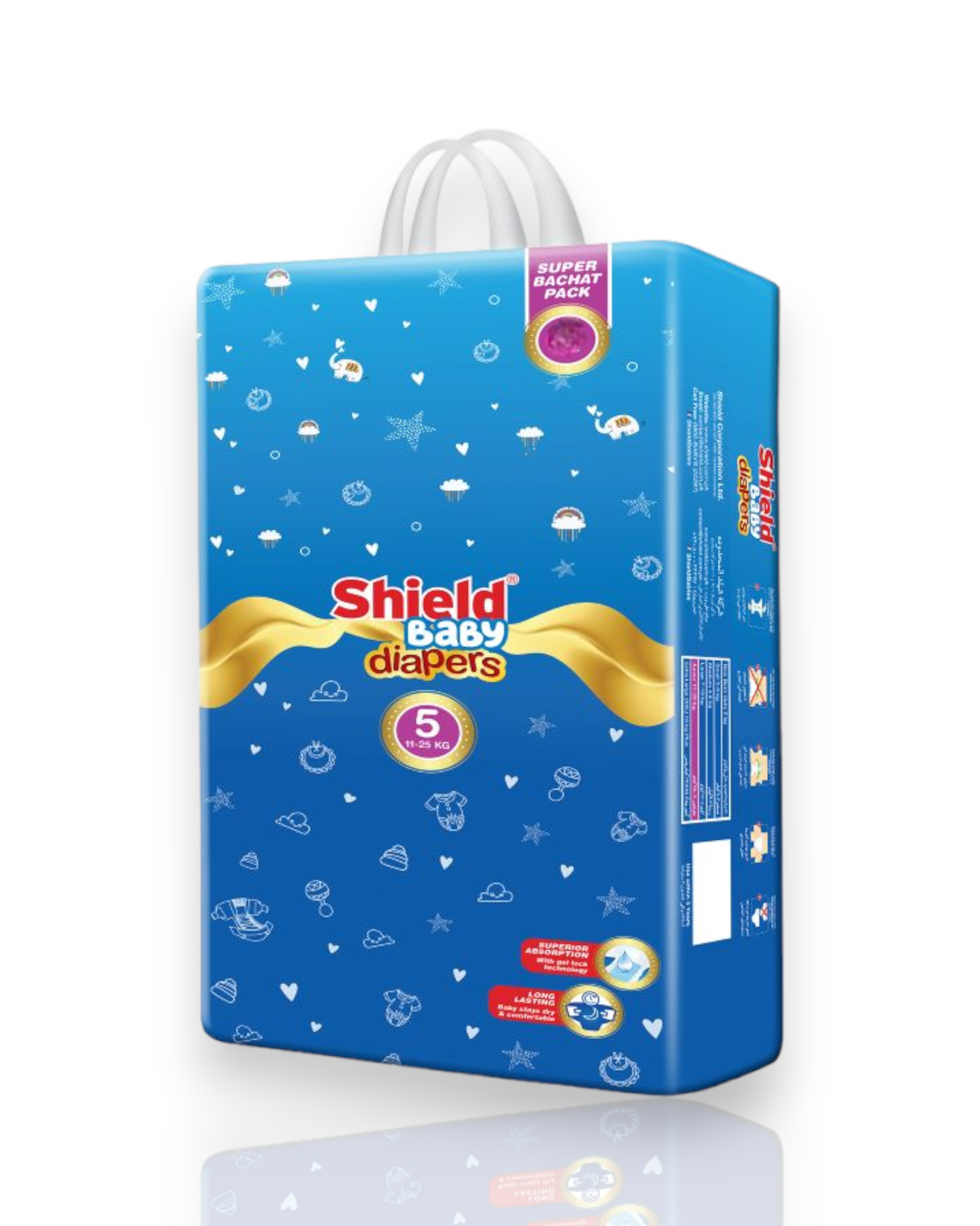 Shield Baby Diaper Super Bachat Pack Size 5 Junior (11-25Kg) 48 Count