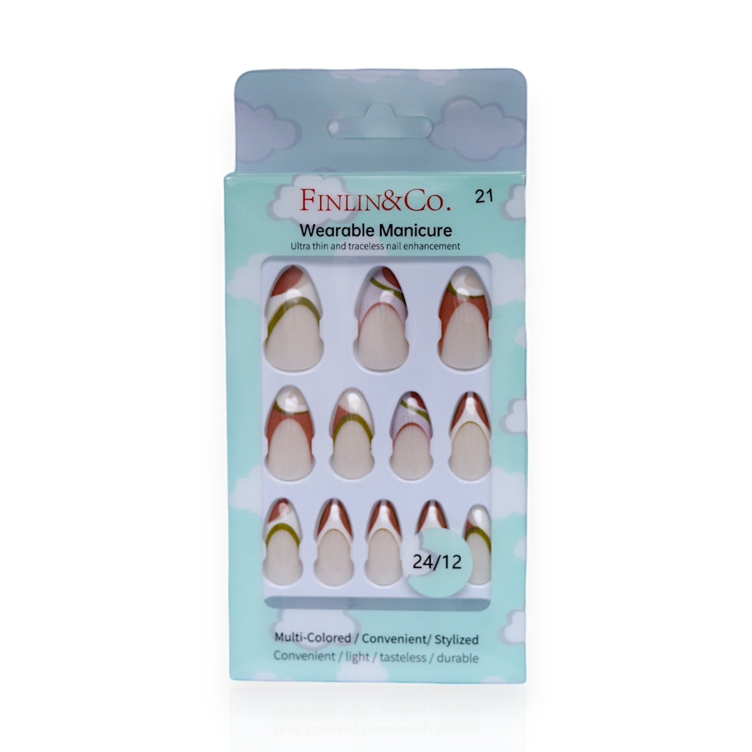 Tres Jolie Press-on Nails - Multiple Colors, Light Skin & Multi Colors for Women & Girls | Easy & Stylish Nail Solution