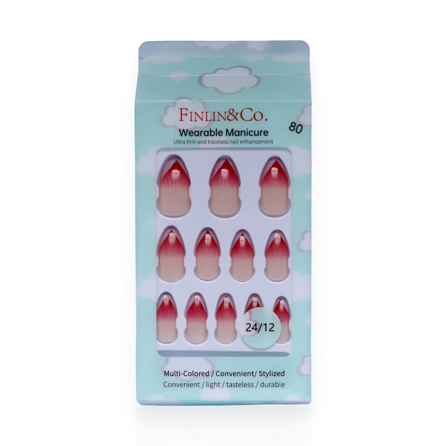 Tres Jolie Press-on Nails - Soft Shade of Pink or Rose & Glossy Red Color Nails for Women & Girls | Easy & Stylish Nail Solution