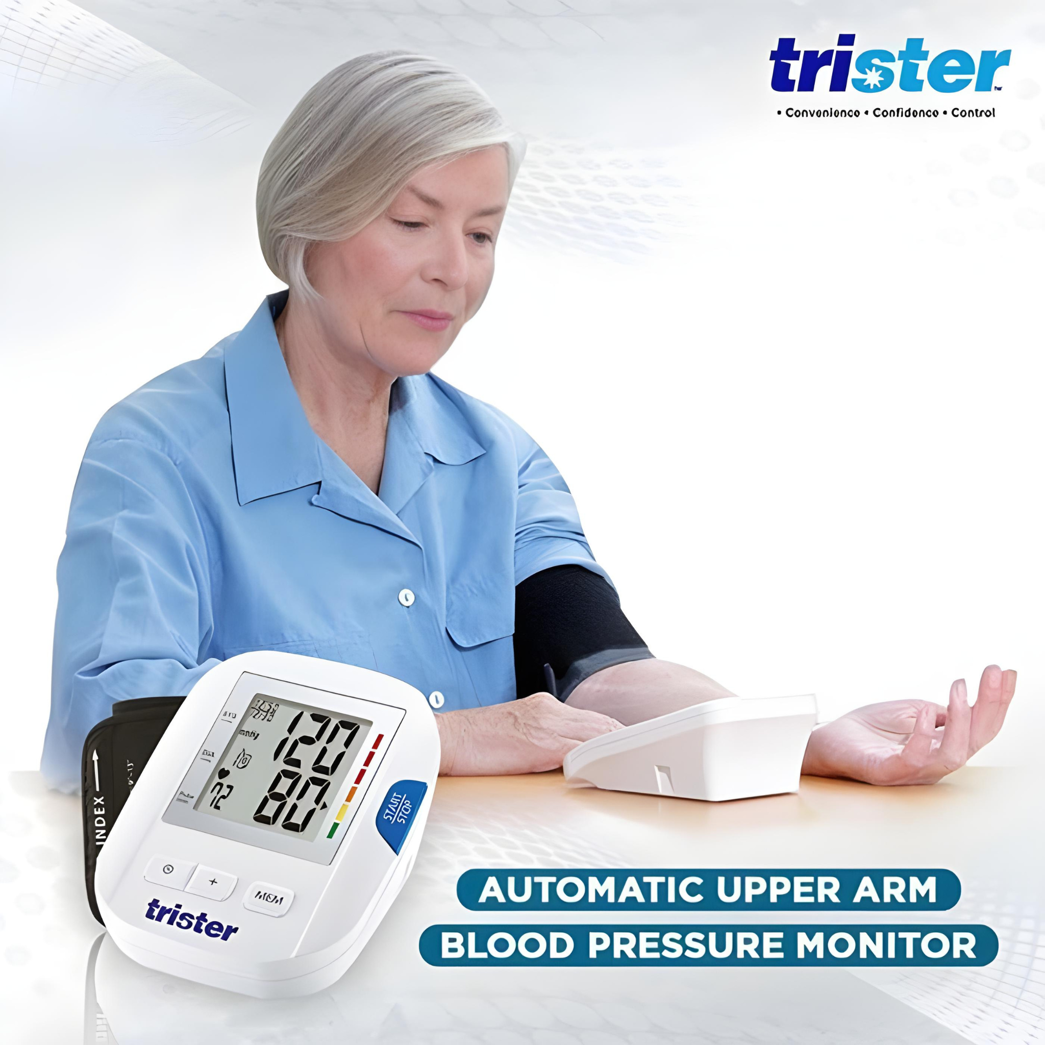 Trister Automatic Upper Arm Blood Pressure Monitor TS-350BP - Accurate and Easy-to-Use BP Monitor