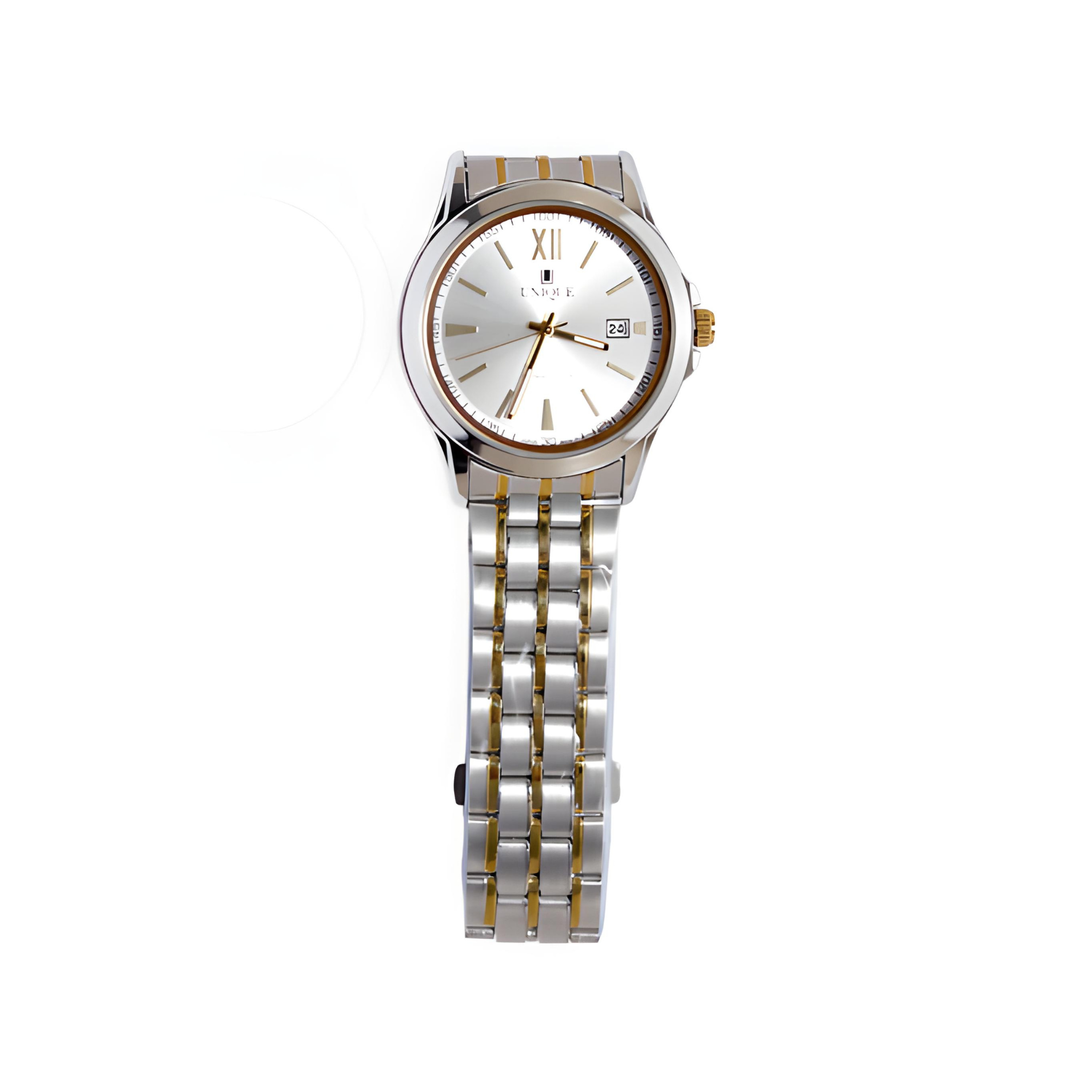 UNIQUE Water Resistant Stainless Steel Silver with Golden Wristwatch for Girls | Water Resistant and Stylish