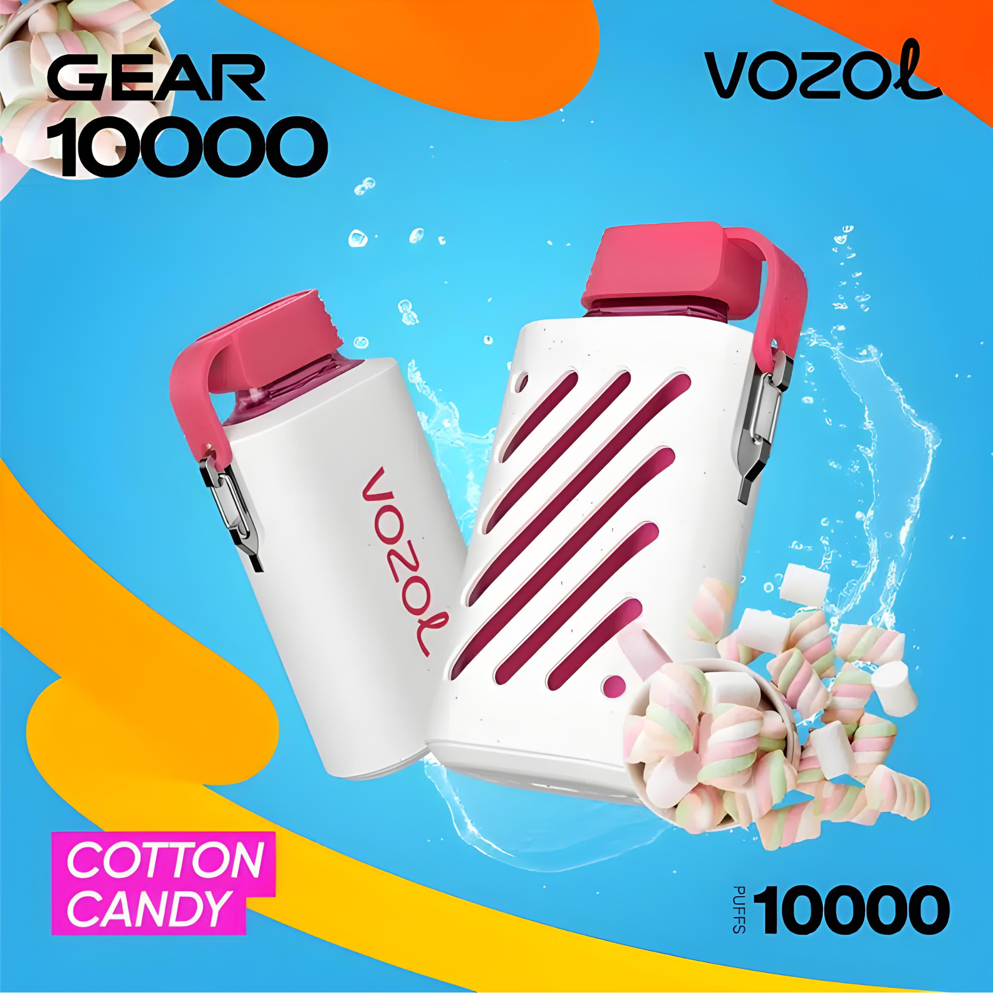 VOZOL GEAR 10000 DISPOSABLE VAPE - 10000 PUFFS Nicotine - 5% | Long-Lasting and Flavorful Vape - COTTON CANDY