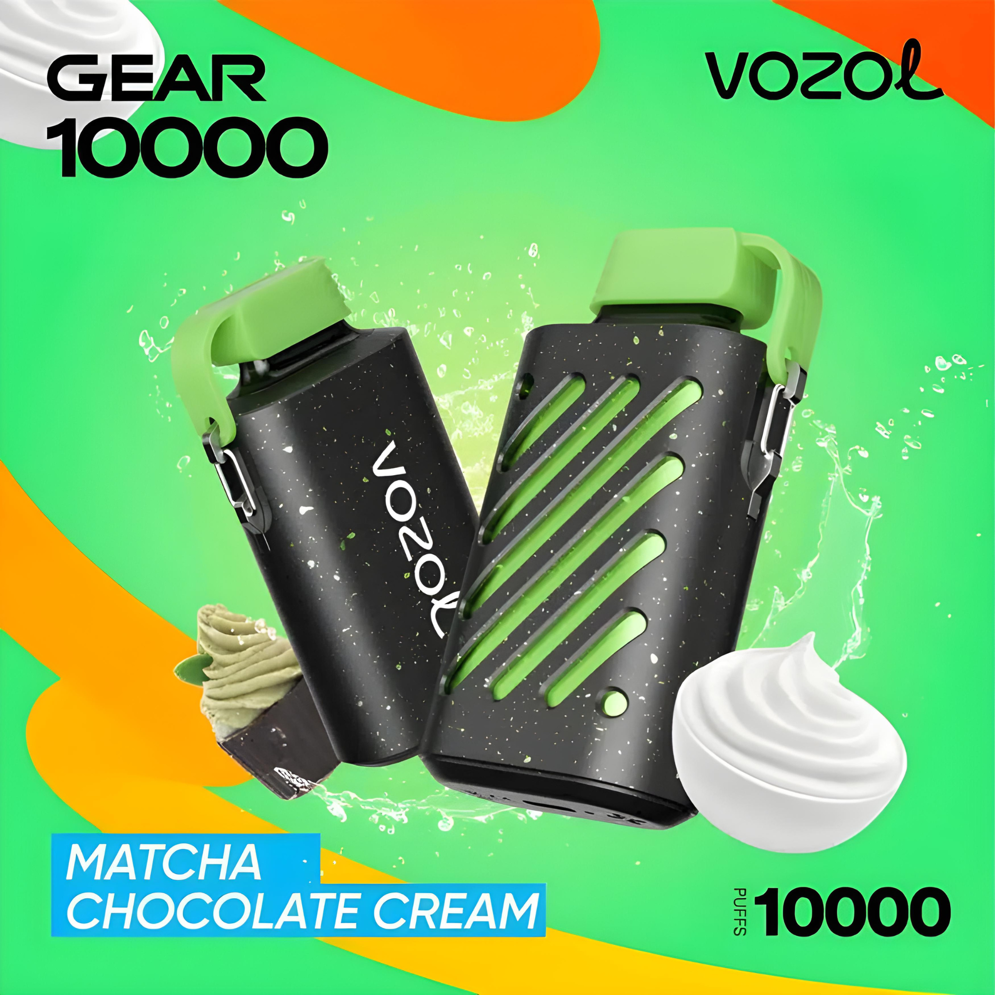 VOZOL GEAR 10000 DISPOSABLE VAPE - 10000 PUFFS Nicotine - 5% | Long-Lasting and Flavorful Vape - MATCHA CHOCOLATE CREAM