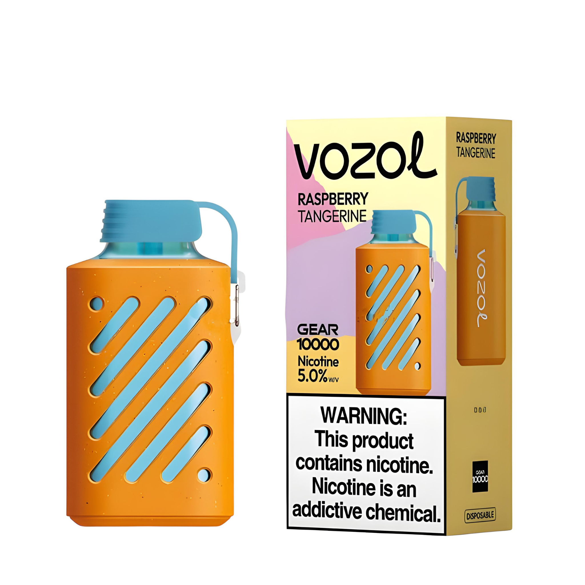 VOZOL GEAR 10000 DISPOSABLE VAPE - 10000 PUFFS Nicotine - 5% | Long-Lasting and Flavorful Vape - RASPBERRY TANGERINE