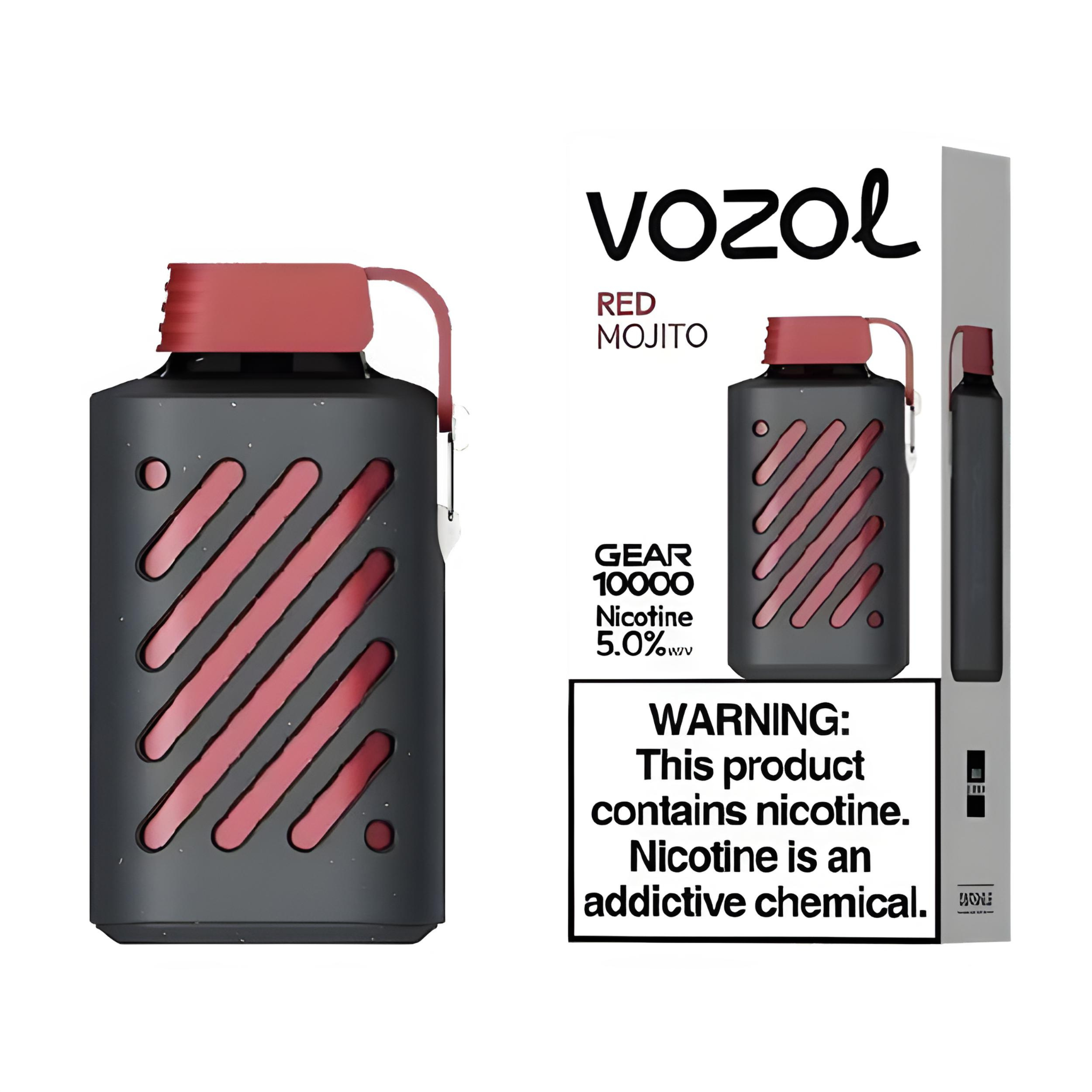 VOZOL GEAR 10000 DISPOSABLE VAPE - 10000 PUFFS Nicotine - 5% | Long-Lasting and Flavorful Vape - RED MOJITO