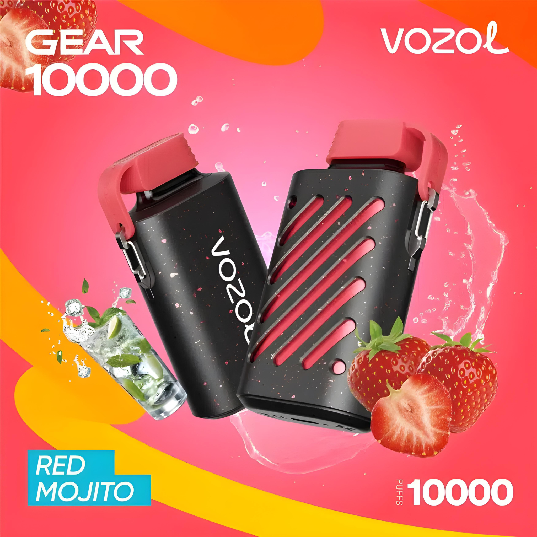 VOZOL GEAR 10000 DISPOSABLE VAPE - 10000 PUFFS Nicotine - 5% | Long-Lasting and Flavorful Vape - RED MOJITO